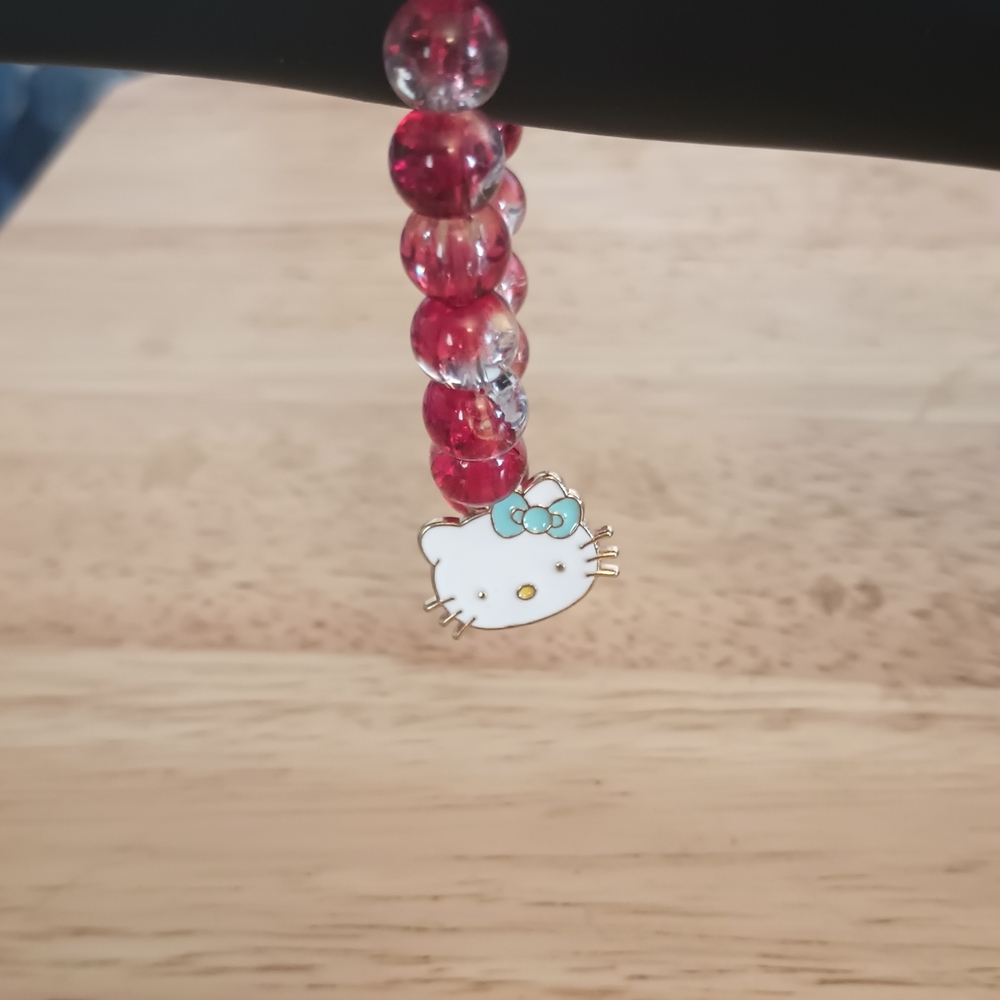 Hello Kitty Pink and Clear Beaded Bracelet